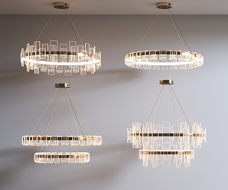 Light Luxury Chandelier Combination Lamp Combination Modern Chandelier Glass Chandelier for Guest Restaurant Chandelier Crystal Chandelier 3d model