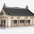 Chinese Ancient Architecture Ancestral Temple Ancestral Hall 3d model
