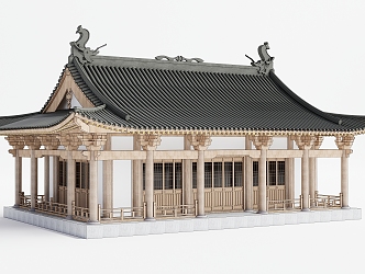 Chinese Ancient Architecture Ancestral Temple Ancestral Hall 3d model