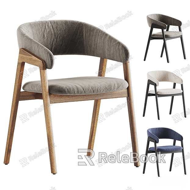 Article solid wood fabric dining chair model