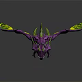 Vibrant Purple Green Dragon With Yellow Patterned Wings And Scaled Body