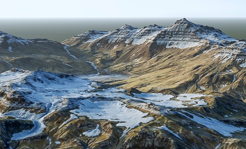 Modern Snow Mountain Snow Mountain Terrain Landscape 3d model