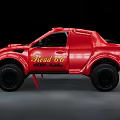 Red Road 66 Race Car Speeding On Track With Off Road Design