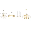 Various Modern Chandelier Designs Featuring Different Shapes Metal Frames And Glass Elements 3d model