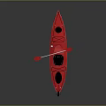Vibrant Red Kayak With Paddle And Comfortable Seating For Water Adventures