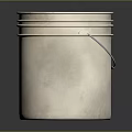 Practical White Sturdy Household Bucket With Metal Handle For Daily Use