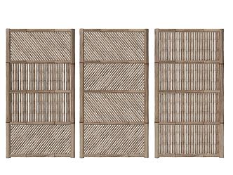 Bamboo fence partition bamboo wooden fence 3d model