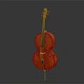 Beautiful Polished Brown Cello Musical Instrument Featuring Wooden Body And Metal Strings