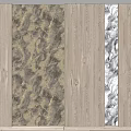 Textured Background Wall Design With Natural Wooden And Stone Materials For Interior