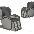 Modern Comfortable Massage Chair With Gray Black Leather And Ergonomic Design