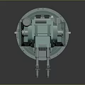 Turquoise Military Weapon System With Multiple Barrels And Cylindrical Base