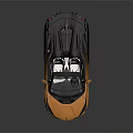 Orange Black Convertible Sports Car with Sleek Design and Red Alloy Wheels