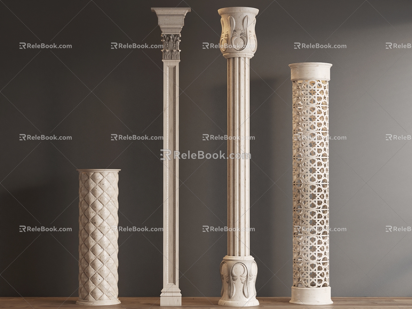 European Column Roman Column Hollow Column 3d model