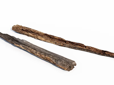Two Natural Stone Wood Logs With Rustic Textured Surface And Craft Material 3d model