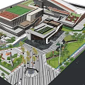 Modern Residential Landscape Featuring Green Roofs Trees Walkways And Recreational Areas