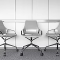 Ergonomic Office Chairs With Modern Design Grey Upholstery Adjustable Armrests And Swivel Wheels
