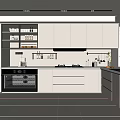 Modern Kitchen Interior Design With Gray Cabinets Glass Door Upper Cabinets Oven And Natural Light