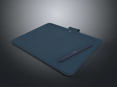 High Quality Blue Graphics Tablet With Stylus Pen For Digital Drawing 3d model