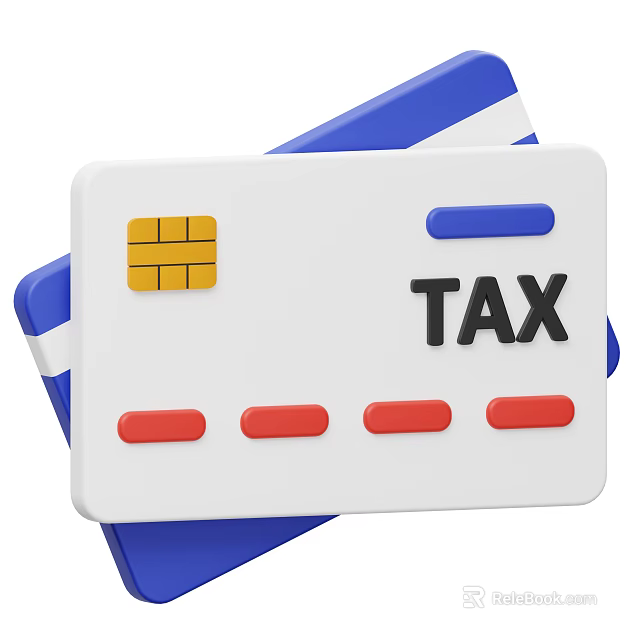Practical Tax Payment Card With White Background Yellow Chip And Red Blue Details 3d model 