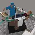 Advanced Medical Instruments in Dental Chair Setup With Doctor Patient and Tray