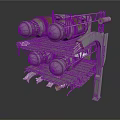 Industrial Cylindrical Equipment Mounted On Multi Layer Metal Rack With Frame