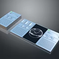 Modern Electronic Control Panels With Interactive Buttons And Glass Display Module