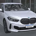 White BMW Hatchback With Modern Front Grille Black Alloy Wheels And LED Headlights