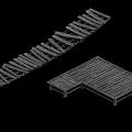 Rustic Wooden Plank Path and Platform as Essential Daily Necessities for Outdoor Use 3d model