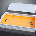 Detailed Miniature Basketball Court Model With Hoop Equipment And Spectator Stands