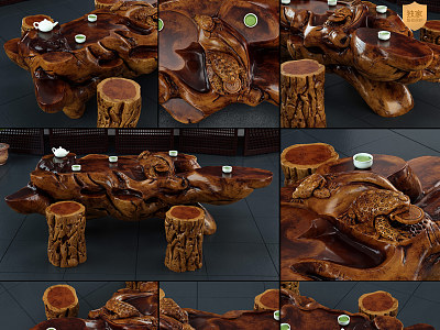 root carving tea sea model