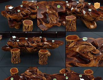 root carving tea sea 3d model