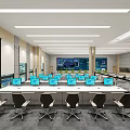 modern monitoring room hall 3d model