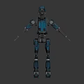 Blue Humanoid Robot Character With Mechanical Sci Fi Design And Metallic Structure 3d model