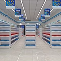 Commercial Pharmacy Exterior With Opening Promotion Discount Activities And Customers Waiting At Entrance