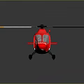 Detailed Red And White ADAC Rescue Helicopter With Yellow Tipped Rotors