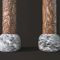 Chinese style column carved column 3d model