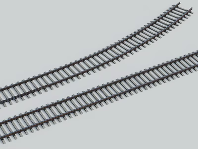 Curved Model Railway Tracks Sections For Toy Train Set Kids Play 3d model