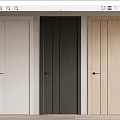 Modern Hinged Doors in White Dark Gray and Natural Wood for Home Interior