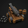 Modern Cannon Ancient Cannon 3d model