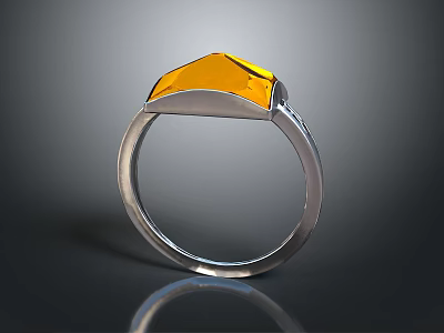 Commercial Equipment For Showcasing Modern Silver Orange Faceted Gemstone Rings 3d model