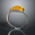 Commercial Equipment For Showcasing Modern Silver Orange Faceted Gemstone Rings
