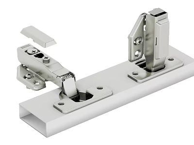 Stainless Steel Cabinet Hinge Hardware With Mounting Plate And Adjustable Design 3d model
