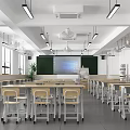 Modern Classroom School Classroom 3d model