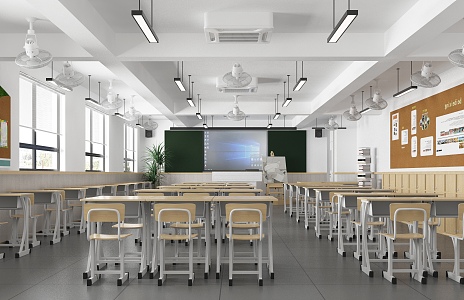 Modern Classroom School Classroom 3d model