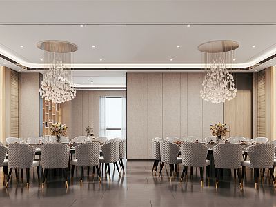 Light Luxury Room Restaurant 3d model