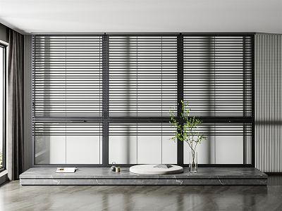 modern blinds bay window 3d model