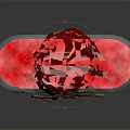 Amorentia Labeled Medical Glass Container Heart Shaped With Red Cap And Pink Powder