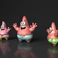 Patrick Star Animated Character Figurines With Happy Expressions Open Arms And Colorful Shorts