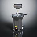 Heavy Duty Metal Industrial Waste Collection Device With Funnel Handle And Wheels