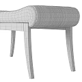 Modern Upholstered Bench With Wooden Legs And Light Gray Fabric Seat For Home